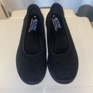 Bobs by Skechers memory foam black casual flats